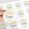 Personalised Apricot Rose Bridal Shower Stickers – Custom Name & Date Favour Labels – Peach Watercolour Floral Stickers - Sticksy Prints Australia