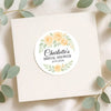 Personalised Apricot Rose Bridal Shower Stickers – Custom Name & Date Favour Labels – Peach Watercolour Floral Stickers - Sticksy Prints Australia