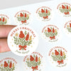 Personalised Australian Floral Christmas Sticker – Merry Christmas Gift Labels - Sticksy Prints Australia