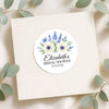 Personalised Blue Anemone Bridal Shower Stickers – Custom Name & Date – Watercolour Floral Favour Labels - Sticksy Prints Australia