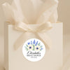 Personalised Blue Anemone Bridal Shower Stickers – Custom Name & Date – Watercolour Floral Favour Labels