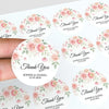 Personalised Blush Pink Floral Wedding Thank You Stickers | Rose & Blossom Favour Labels - Sticksy Prints Australia