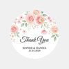 Personalised Blush Pink Floral Wedding Thank You Stickers | Rose & Blossom Favour Labels - Sticksy Prints Australia