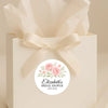 Personalised Blush Rose Bridal Shower Stickers – Custom Name & Date – Watercolour Floral Favour Labels - Sticksy Prints Australia