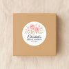Personalised Blush Rose Bridal Shower Stickers – Custom Name & Date – Watercolour Floral Favour Labels