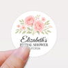 Personalised Blush Rose Bridal Shower Stickers – Custom Name & Date – Watercolour Floral Favour Labels