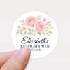 Personalised Blush Rose Bridal Shower Stickers – Custom Name & Date – Watercolour Floral Favour Labels - Sticksy Prints Australia
