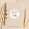 Personalised Blush Rose Bridal Shower Stickers – Custom Name & Date – Watercolour Floral Favour Labels - Sticksy Prints Australia