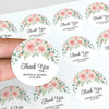Personalised Blush Rose Wedding Thank You Stickers | Pink Floral Favour Labels - Sticksy Prints Australia