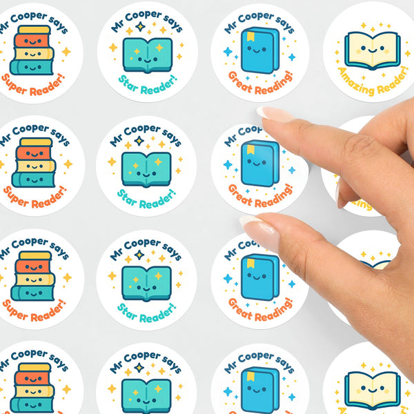 Personalised Book-Themed Reading Reward Stickers for Teachers – Literacy Stickers