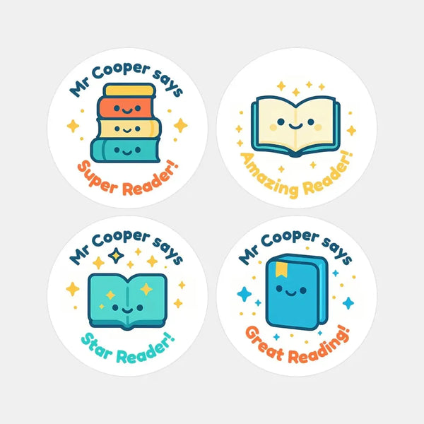 Personalised Book-Themed Reading Reward Stickers for Teachers – Literacy Stickers - Sticksy Prints Australia