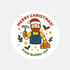 Personalised Builder Tradie Christmas Stickers – Merry Christmas Design