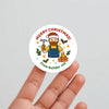 Personalised Builder Tradie Christmas Stickers – Merry Christmas Design