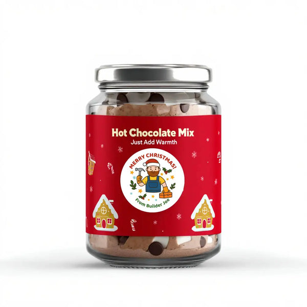 Personalised Builder Tradie Christmas Stickers – Merry Christmas Design