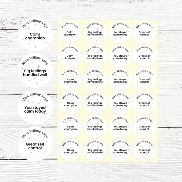 Personalised Calm & Emotion Reward Stickers – Pastel Confetti Funny Teen Stickers - Sticksy Prints Australia