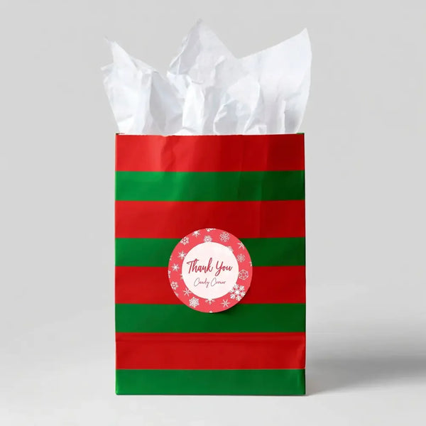 Personalised Christmas Sticker Labels Custom Kids Gift Tags Snowflake - Sticksy Prints Australia