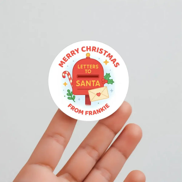Personalised Christmas Sticker Letters to Santa Mailbox Kids Name Label - Sticksy Prints Australia