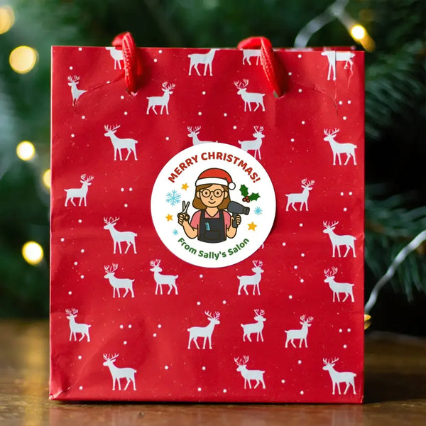 Personalised Christmas Stickers for Hairdressers & Salons - Sticksy Prints Australia