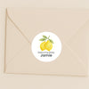 Personalised Cute Lemon Welcome Baby Stickers – Watercolour Citrus Gender-Neutral Favour Labels
