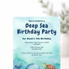 Personalised Deep Sea Birthday Party Invitations Printed - Sticksy Prints Australia
