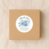 Personalised Dusty Blue Rose Bridal Shower Thank You Stickers – Custom Name & Date – Watercolour Floral Favour Labels