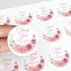 Personalised Dusty Rose & Blush Wedding Thank You Stickers – Custom Floral Favour Labels - Sticksy Prints Australia