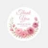 Personalised Dusty Rose & Blush Wedding Thank You Stickers – Custom Floral Favour Labels