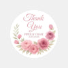 Personalised Dusty Rose & Blush Wedding Thank You Stickers – Custom Floral Favour Labels - Sticksy Prints Australia