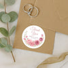 Personalised Dusty Rose & Blush Wedding Thank You Stickers – Custom Floral Favour Labels - Sticksy Prints Australia