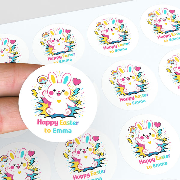 Personalised Easter Bunny Stickers | Custom Easter Gift & Treat Bag Labels | Kids Easter Stickers