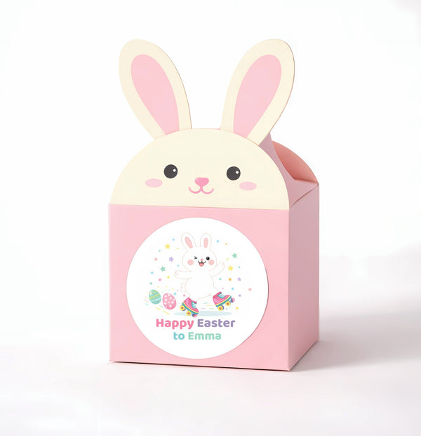 Personalised Easter Bunny Stickers – Happy Easter Name Labels for Kids
