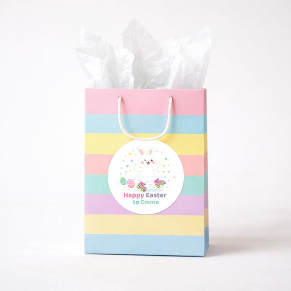 Personalised Easter Bunny Stickers – Happy Easter Name Labels for Kids