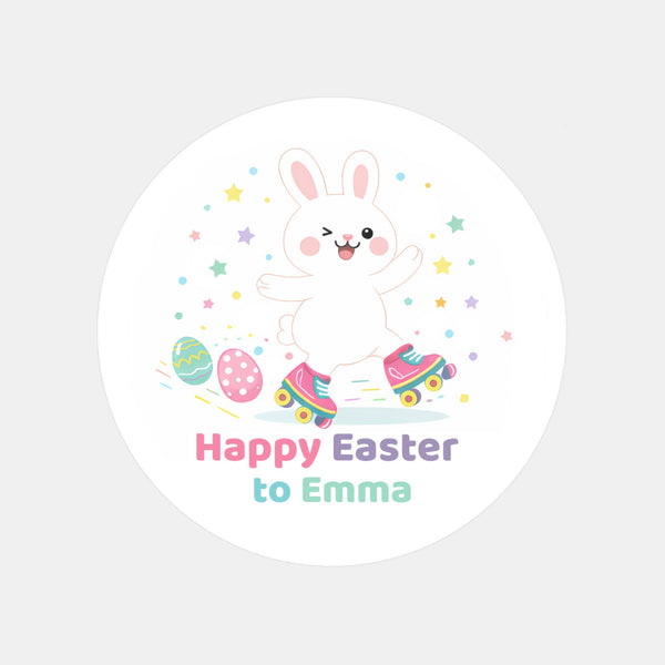 Personalised Easter Bunny Stickers – Happy Easter Name Labels for Kids