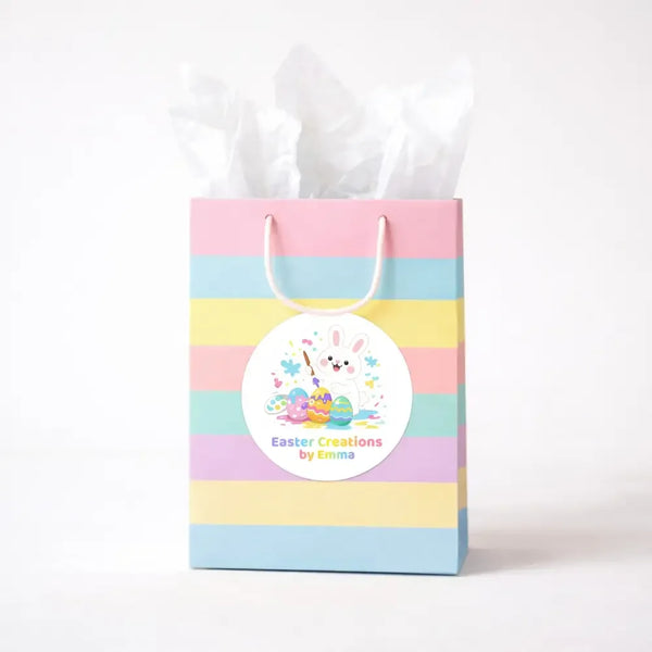 Personalised Easter Creations Stickers – Bunny Painting Easter Egg Labels for Kids - Sticksy Prints Australia