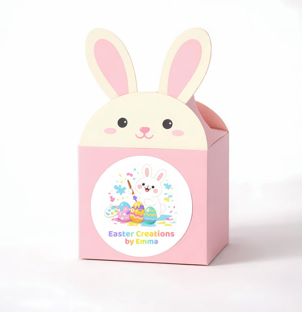 Personalised Easter Creations Stickers – Bunny Painting Easter Egg Labels for Kids