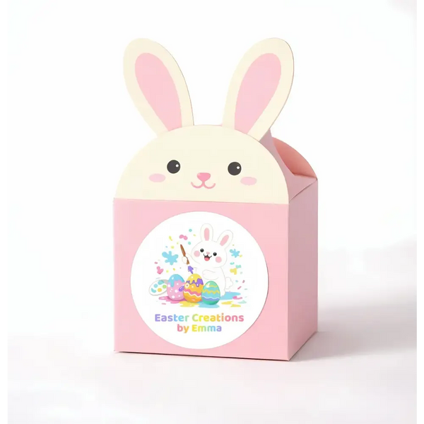 Personalised Easter Creations Stickers – Bunny Painting Easter Egg Labels for Kids - Sticksy Prints Australia