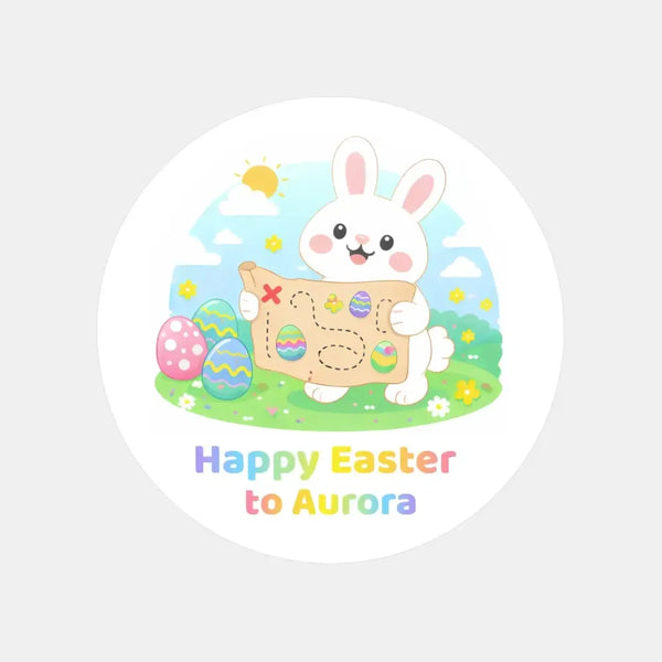 Personalised Easter Stickers – Easter Bunny Egg Hunt Map Design - Sticksy Prints Australia