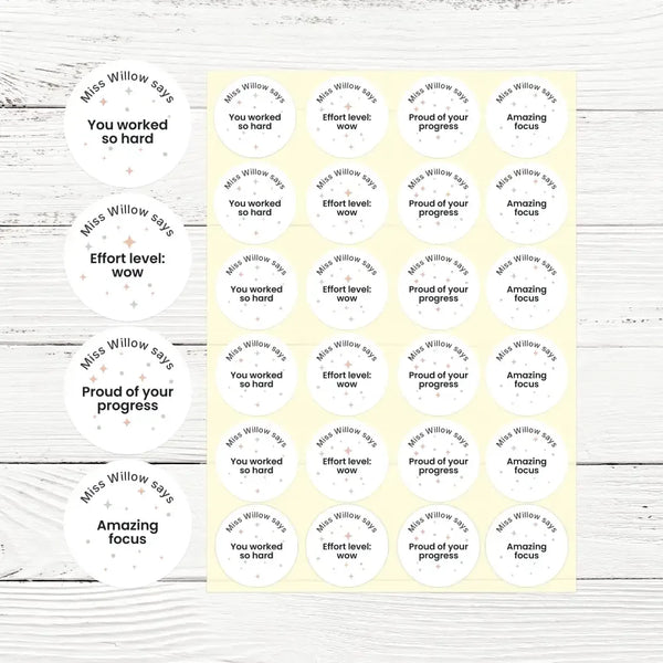 Personalised Effort & Progress Reward Stickers – Pastel Confetti Funny Teen Stickers - Sticksy Prints Australia