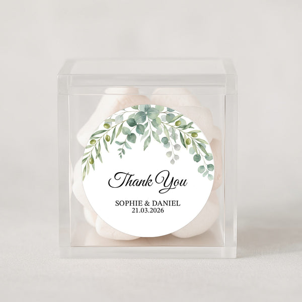 Personalised Eucalyptus Wedding Thank You Stickers | Greenery Favour Labels