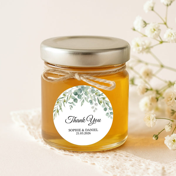 Personalised Eucalyptus Wedding Thank You Stickers | Greenery Favour Labels