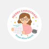Personalised Female Teacher Christmas Stickers – Custom Holiday Stickers for Teachers - Sticksy Prints Australia