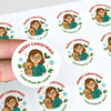 Personalised Female Vet Christmas Stickers – Custom Business Holiday Labels