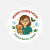 Personalised Female Vet Christmas Stickers – Custom Business Holiday Labels