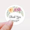Personalised Floral Wedding Thank You Stickers | Apricot & Mauve Roses