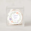 Personalised Floral Wedding Thank You Stickers – Custom Name & Date Pastel Wreath Labels - Sticksy Prints Australia