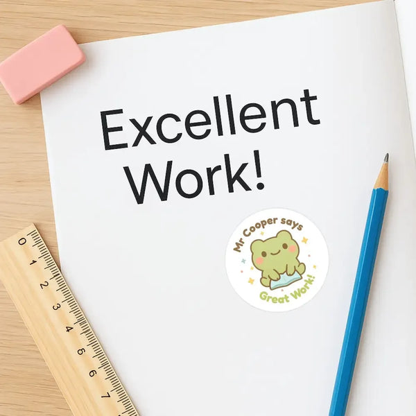 Personalised Frog Teacher Reward Stickers – Cute Classroom Praise Labels - Sticksy Prints Australia