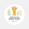 Personalised Giraffe Baby Shower Stickers – Safari Welcome Baby Favour Labels - Sticksy Prints Australia