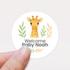 Personalised Giraffe Baby Shower Stickers – Safari Welcome Baby Favour Labels
