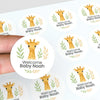 Personalised Giraffe Baby Shower Stickers – Safari Welcome Baby Favour Labels - Sticksy Prints Australia
