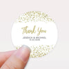 Personalised Gold Glitter Thank You Wedding Stickers - Sticksy Prints Australia